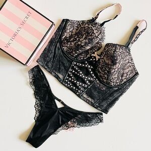 MEDIUM Victoria’s Secret black bra set